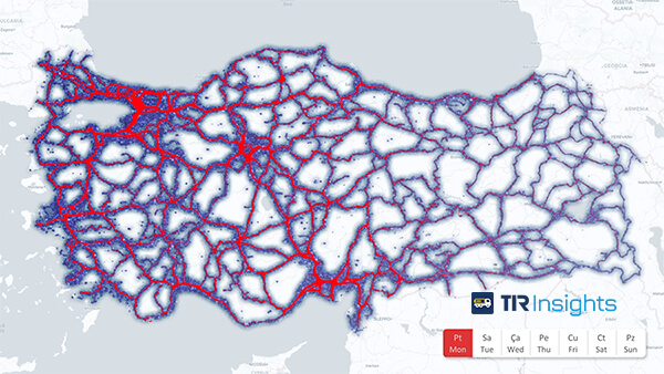 Kara Yolu Taşımacılığı Haftalık Yoğunluk Haritası